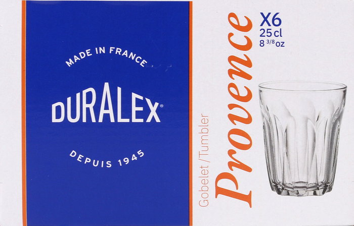 Duralex Set 6 Vasos Transparente "Provence" 25 cl (12 Cajas)