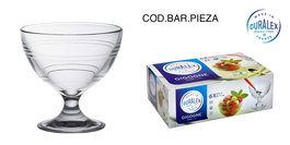 Duralex Copa Helado Transparente Gigogne, Cristal Templado, 250 cc / 9.9 x 10.1 cm (18 Unidades)