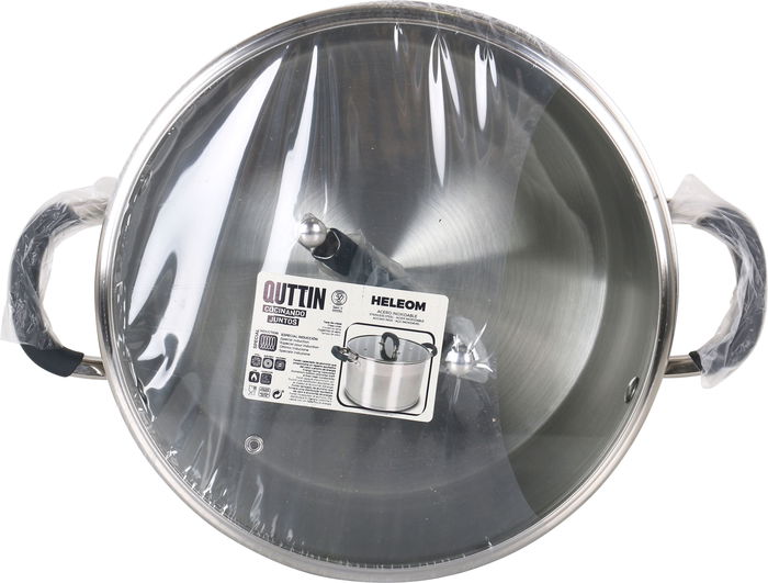 Quttin Olla Acero Inoxidable 26 cm 7.9 L 0.8 mm con Tapa Hele (2 Unidades)