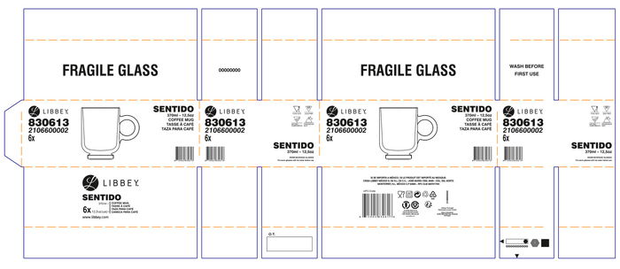 Inde Set 6 Tazas Americano 37 cl Sentido ø8.2 cm h11 cm