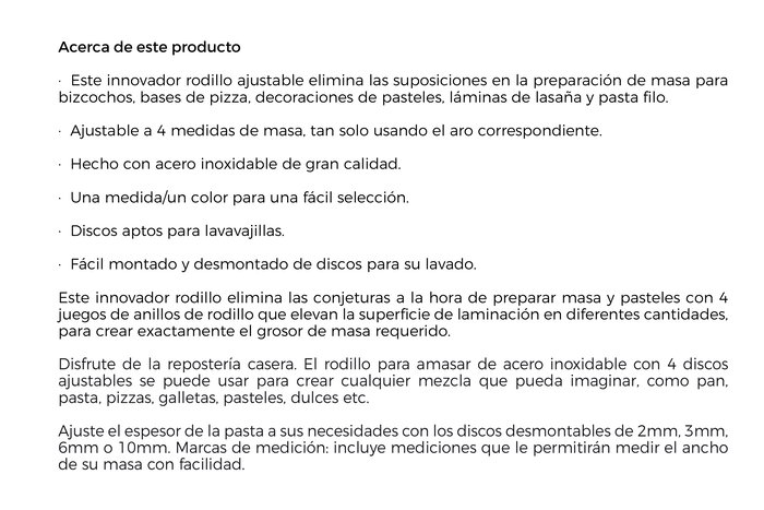 Quttin Rodillo Amasar 42 x 6 cm (12 Unidades)