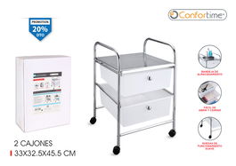 Confortime Cajonera Metal 2 Cajones Plástico (2 Unidades)
