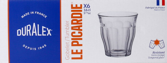Duralex Set 6 Vasos Transparente 16 cl Picardie (12 Cajas)