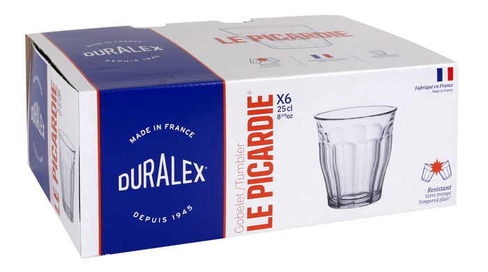 Duralex Set 6 Vasos Transparente Picardie 25 cl (12 Cajas)