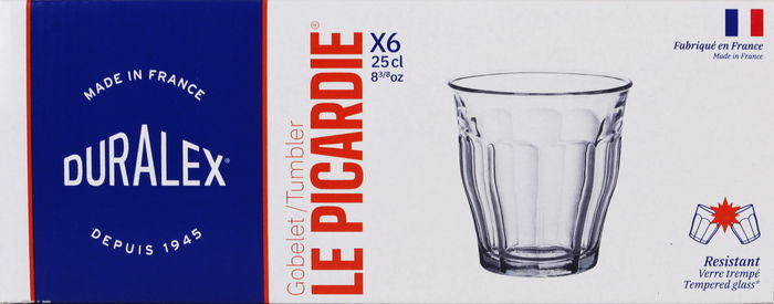Duralex Set 6 Vasos Transparente Picardie 25 cl (12 Cajas)