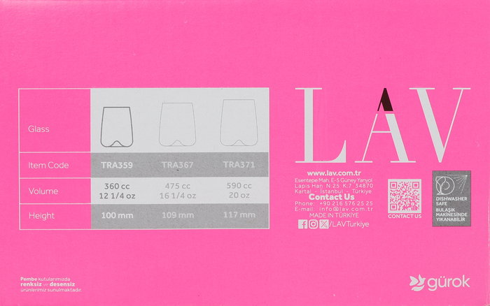 Lav Set 6 Vasos Terra 360Cc 7,6x9,9x6,5Cm (8 Cajas)
