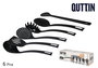 Quttin Set de 6 Utensilios de Cocina de Nylon Negro - Dimensiones: 31,8 cm Alto, 9,9 cm Largo, 9,4 cm Ancho (8 Cajas)