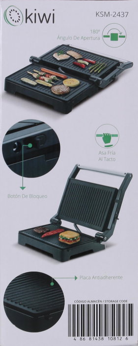 Kiwi Grill Doble 1000W, 23x14.5 cm