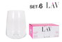 LAV Set de 6 Vasos Terra de 590 cc - Vidrio - 9 x 11,6 x 9 cm (8 Cajas)