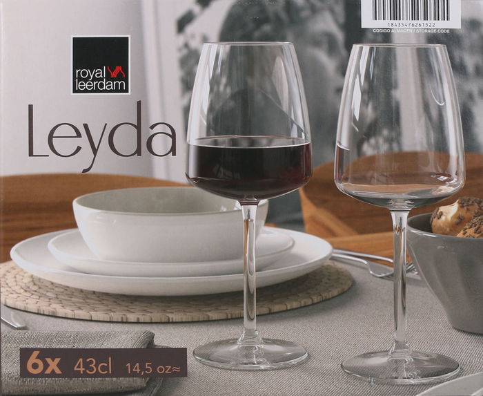 Royal Leerdam Set de 6 Copas de Vino Leyda, 43 cl - Cristalería para Vino Tinto/Blanco