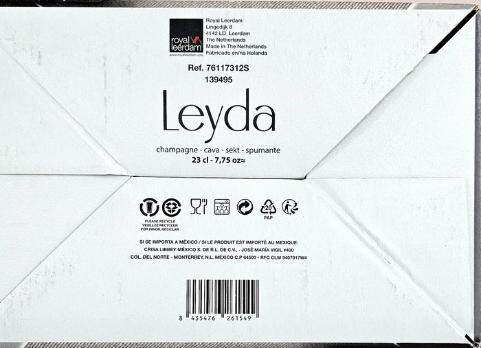 Royal Leerdam Set 6 Copas Champagne Leyda 23 cl Royal Leerdam Set 6 Copas Champagne Leyda 23 cl