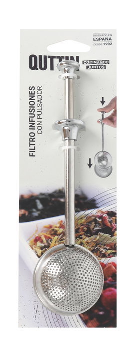 Quttin Filtro para Té e Infusiones, Reutilizable, Acero Inoxidable, Dimensiones: 21,9 x 7 x 4,3 cm (24 Unidades)