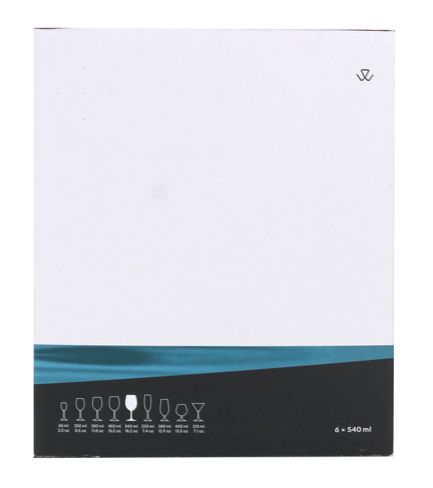 Bohemia Set de 6 Copas de Cristal Lara 540 cc (8 Cajas)