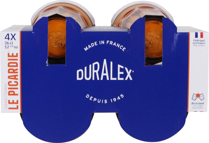 Duralex Set 4 Vasos Picardie 36 cl Ámbar 8.8x12.4cm (8 Cajas)