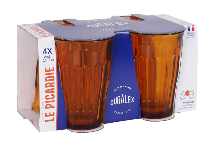 Duralex Set 4 Vasos Picardie 36 cl Ámbar 8.8x12.4cm (8 Cajas)