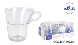 Duralex Set 6 Tazas de Café Apilables Caprice Transparentes 22 cl (8 Cajas)