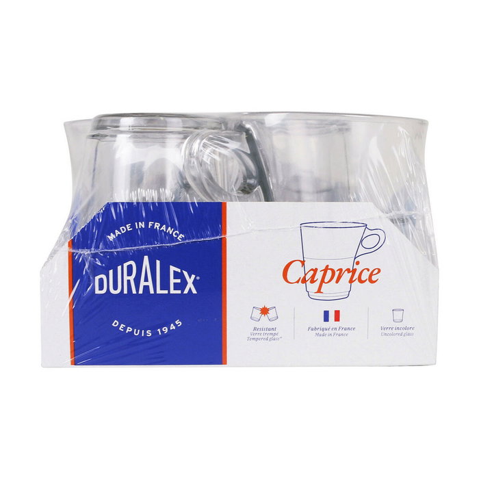Duralex Set de 6 Tazas de Café Apilables Caprice Transparente 22cl Duralex Set de 6 Tazas de Café Apilables Caprice Transparente 22cl