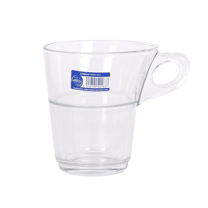 Duralex Set de 6 Tazas de Café Apilables Caprice Transparente 22cl Duralex Set de 6 Tazas de Café Apilables Caprice Transparente 22cl