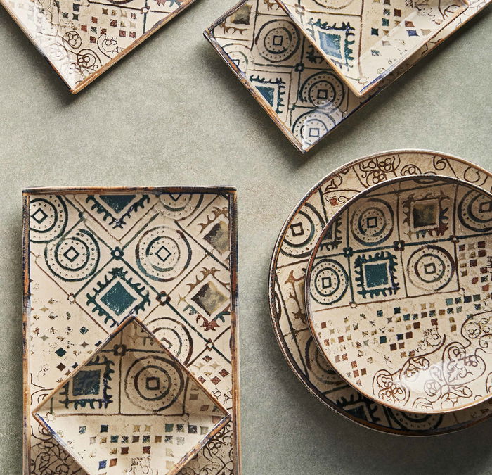 La Mediterranea Plato Llano Grecia 24 cm x 24 cm Elite Bril (6 Unidades)