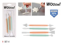 Wooow Espatulas De Reposteria 4Pcs 9x23x2cm (36 Unidades)