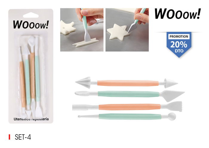 Wooow Espatulas De Reposteria 4Pcs 9x23x2cm (36 Unidades) Wooow Espatulas De Reposteria 4Pcs 9x23x2cm (36 Unidades)