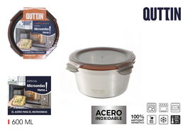 Quttin Fiambre Acero 0.6L Microondas-Horno 13.5 x 13.5 x 7 cm (12 Unidades)