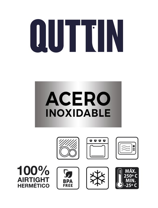 Quttin Fiambre Acero 0.6L Microondas-Horno 13.5 x 13.5 x 7 cm (12 Unidades)