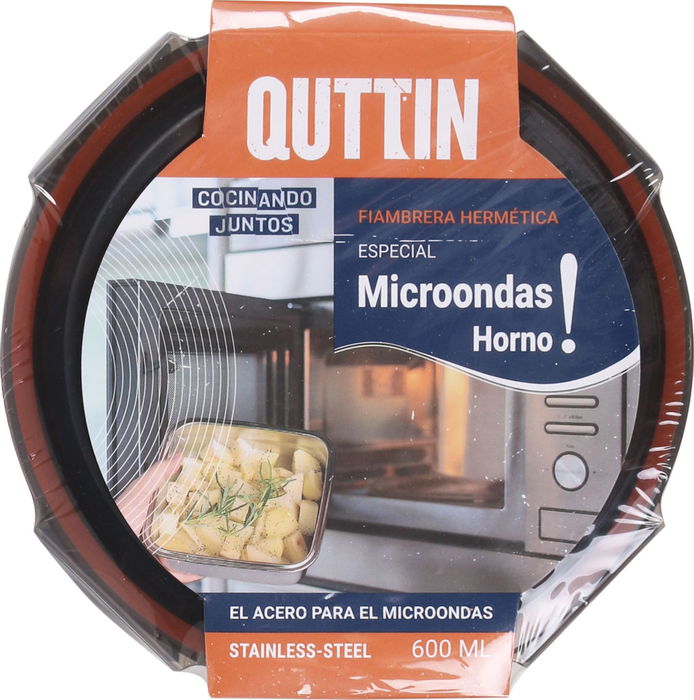 Quttin Fiambre Acero 0.6L Microondas-Horno 13.5 x 13.5 x 7 cm (12 Unidades)
