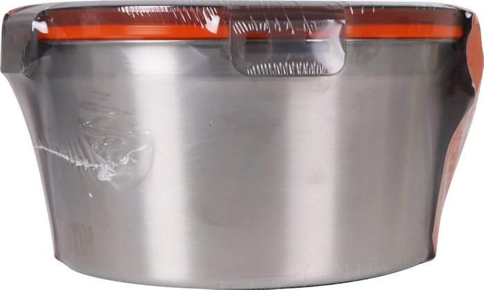 Quttin Fiambrera de Acero Inoxidable 2 Litros, Apta para Microondas y Horno, 19,5 x 19,5 x 10,5 cm (12 Unidades)