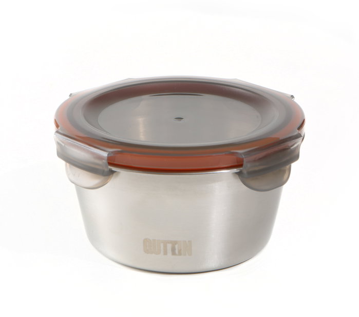 Quttin Fiambrera de Acero Inoxidable 2 Litros, Apta para Microondas y Horno, 19,5 x 19,5 x 10,5 cm (12 Unidades)