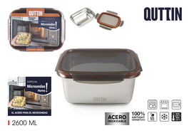 Quttin Fiambre Acero 2.6L Microondas-Horno 18 x 11 x 23 cm (12 Unidades)
