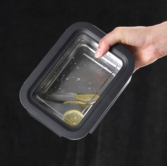 Quttin Fiambre Acero 2.6L para Microondas y Horno 23 cm x 17.9 cm x 11.6 cm (12 Unidades)