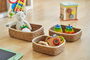 Privilege Set de 3 Cestas Rectangulares de Mimbre, Medidas: 26 x 20 cm, 23 x 17 cm y 20 x 15 cm (4 Cajas)