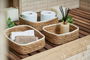 Privilege Set de 3 Cestas Rectangulares de Mimbre, Medidas: 26 x 20 cm, 23 x 17 cm y 20 x 15 cm (4 Cajas)