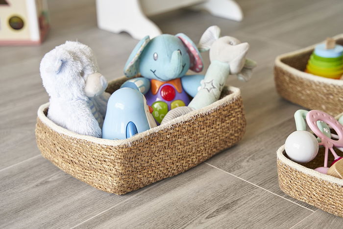 Privilege Set de 3 Cestas Rectangulares de Mimbre, Medidas: 26 x 20 cm, 23 x 17 cm y 20 x 15 cm (4 Cajas)