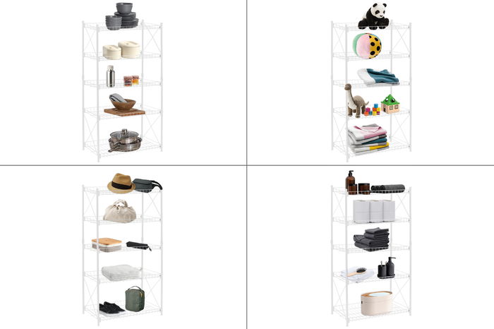 Confortime Estantería 5 Niveles Metal 52 x 34 x 110 cm (2 Unidades)