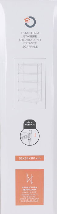 Confortime Estantería 5 Niveles Metal 52 x 34 x 110 cm (2 Unidades)