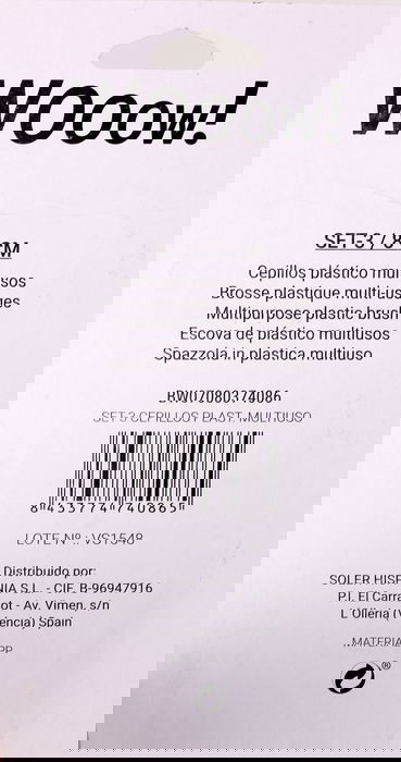 Wooow Set-3 Cepillos Plástico Multiuso Privilege 2.5 cm x 4.5 cm x 8 cm (36 Unidades)