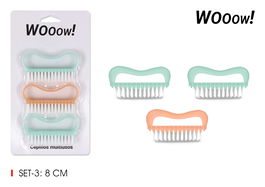 Wooow Set-3 Cepillos Plástico Multiuso Privilege 2.5 cm x 4.5 cm x 8 cm (36 Unidades)