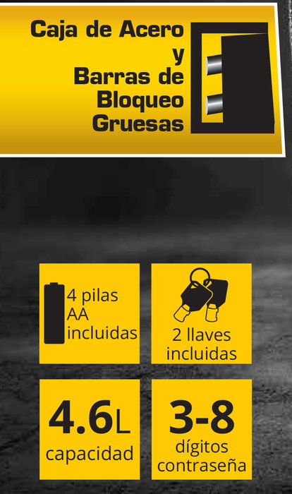 Kiwi Caja Fuerte 4.6L con Dimensiones 26 cm Ancho x 20 cm Alto x 20 cm Largo