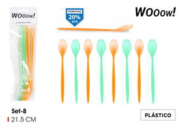 Wooow Set 8 Cucharas Cocktail 8 cm ancho x 27 cm alto x 3 cm largo (48 Unidades)