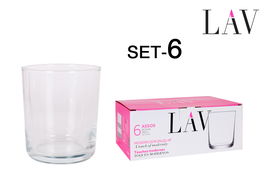 Lav Set 6 Vasos 360 cc Colección Assos (8 Cajas)