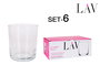 Lav Set de 6 Vasos de Agua 360 ml, Colección Assos, Vidrio, Dimensiones 17.3 x刷卡 (8 Cajas)