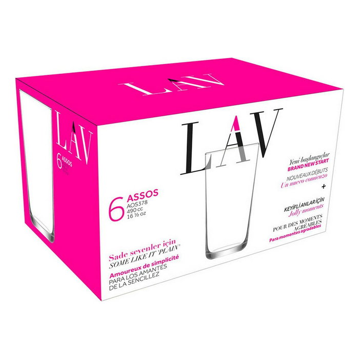 LAV Set de 6 Vasos Altos Assos 490cc LAV Set de 6 Vasos Altos Assos 490cc