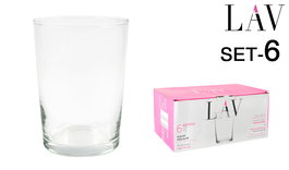 Lav Set 6 Vasos Sidra 510cc Bodega 9x9x12 cm (8 Cajas)