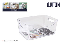 Quttin Organizador Multiusos con Tapa 27x19x11,5 cm, para Hogar u Oficina (12 Unidades)