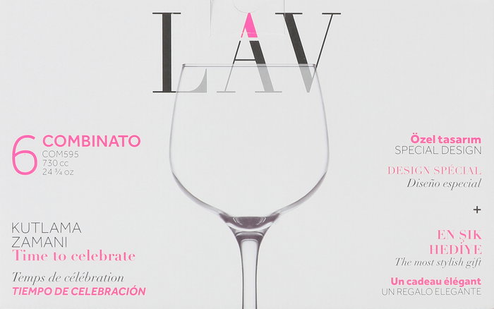 Lav Set 6 Copas Combinados Combinato 730 cc Ø9x10.5xh21 cm (4 Cajas)