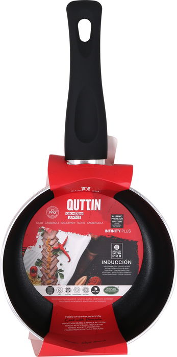 Quttin Cazo Infinity de Acero Inoxidable, Color Rojo, 16 cm x 7.5 cm (1.7 L), Antiadherente Soft.Touch (6 Unidades)