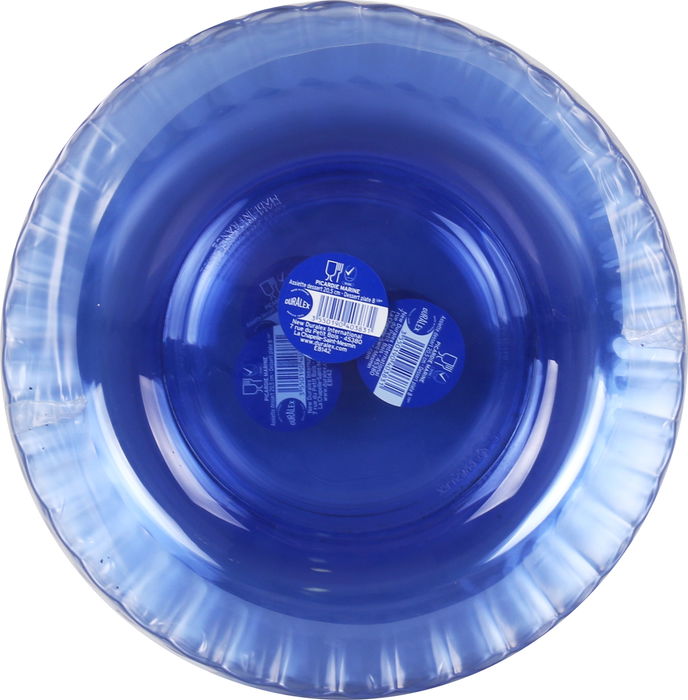 Duralex Plato Postre Picardie 20.5 cm - Plato de Postre Vidrio Templado, Resistente y Apilable, Color Marine (48 Unidades)