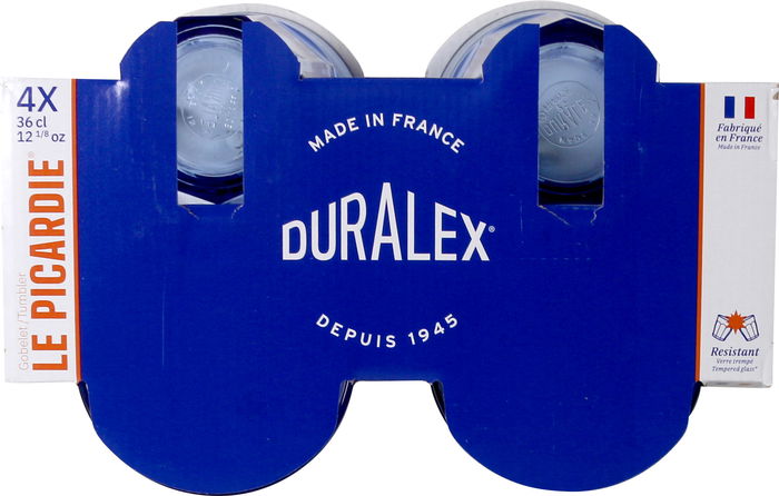 Duralex Set 4 Vasos Picardie Marine 360 cc Ø8.8x12.4 cm (8 Cajas)